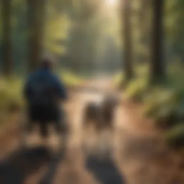 Service dog aiding a person with mobility challenges