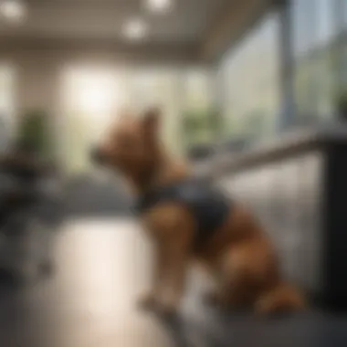 Illustration of a service animal working in an office environment