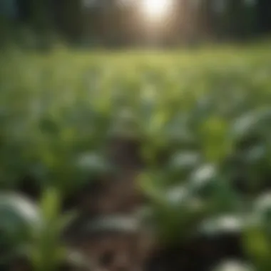 Close-up of adjuvant herbicide components interacting with plant cells