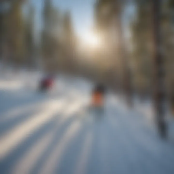 Skiers enjoying the slopes at Attitash Mountain in Bartlett, NH