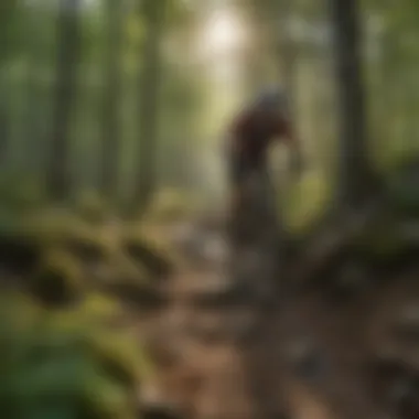 Mountain bikers exploring the rugged terrain around Attitash Mountain, Bartlett, NH