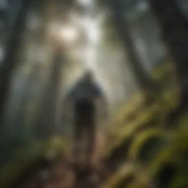 Adventurous Hiker Conquering Steep Incline