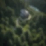 Serenity in the Heart of Literature: Elk Lake Publishing Headquarters Aerial view of Elk Lake Publishing headquarters surrounded by lush greenery