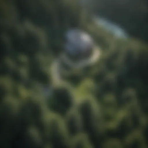 Serenity in the Heart of Literature: Elk Lake Publishing Headquarters Aerial view of Elk Lake Publishing headquarters surrounded by lush greenery