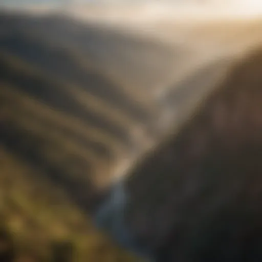 Aerial view of Southern California Pass landscape