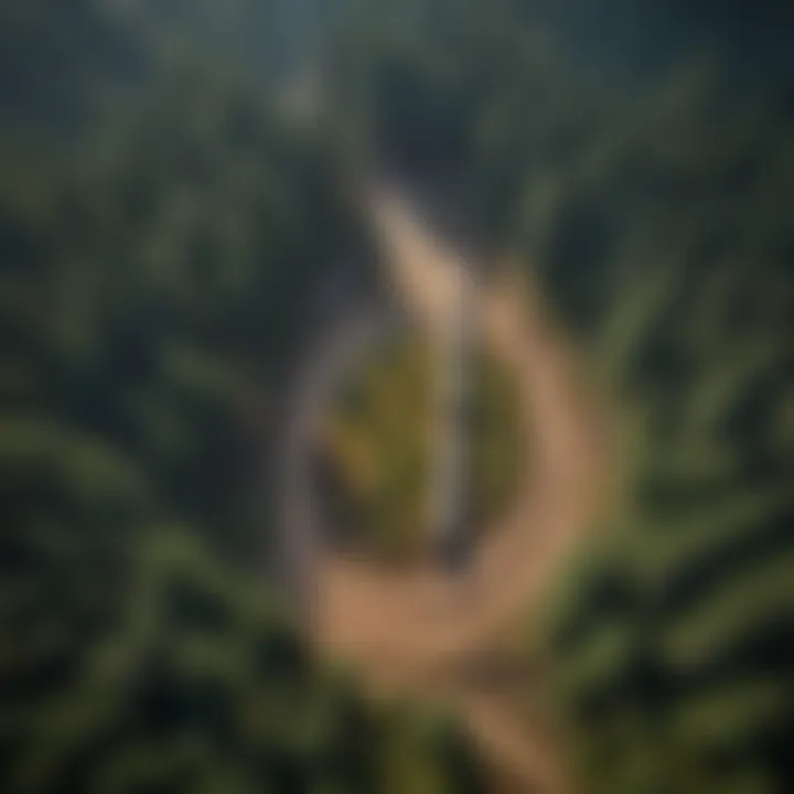 Aerial view of sustainable forestry practices
