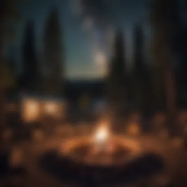 Cozy Nights Under the Stars Rustic Campfire Setting at Alpine Wyoming RV Park