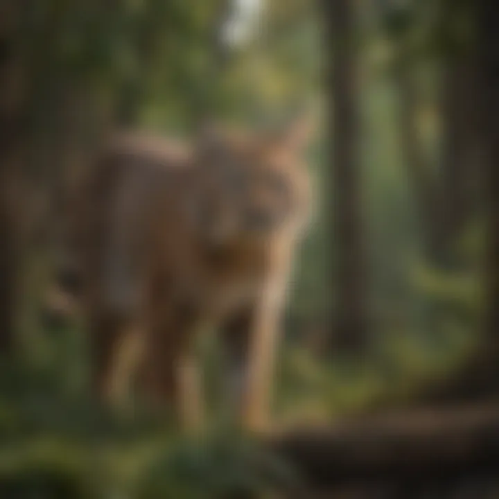 Elusive Bobcat Amongst Trees