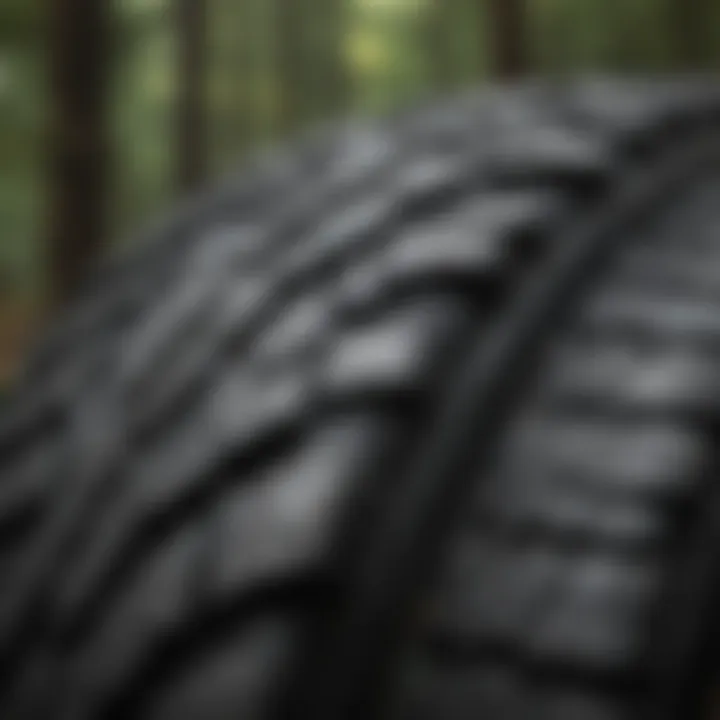 Close-up of Toyo Tires showcasing tread design