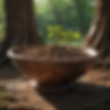 Ancient Sarsaparilla Roots in Vintage Wooden Bowl