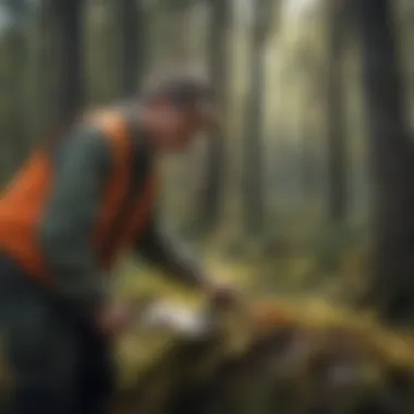 Forestry Inspection for Disease Forestry expert inspecting trees affected by anthracnose leaf blight