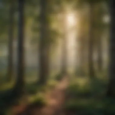 A diverse landscape showcasing various tree species