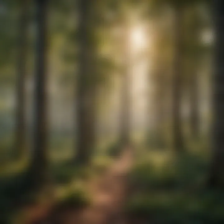 A diverse landscape showcasing various tree species