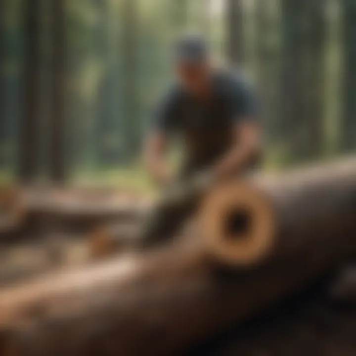 Craftsman Crafting High-Quality Wood Logs