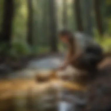 Artisanal Gold Panning Technique for Alluvial Gold Extraction