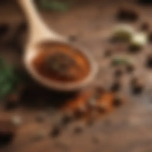 Artisanal Spice Blend in Wooden Spoon