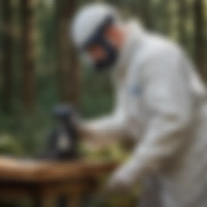 Expert Asbestos Testing Procedure Professional conducting asbestos testing