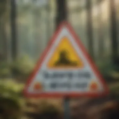 Cautionary Asbestos Warning Sign Asbestos warning sign in industrial setting