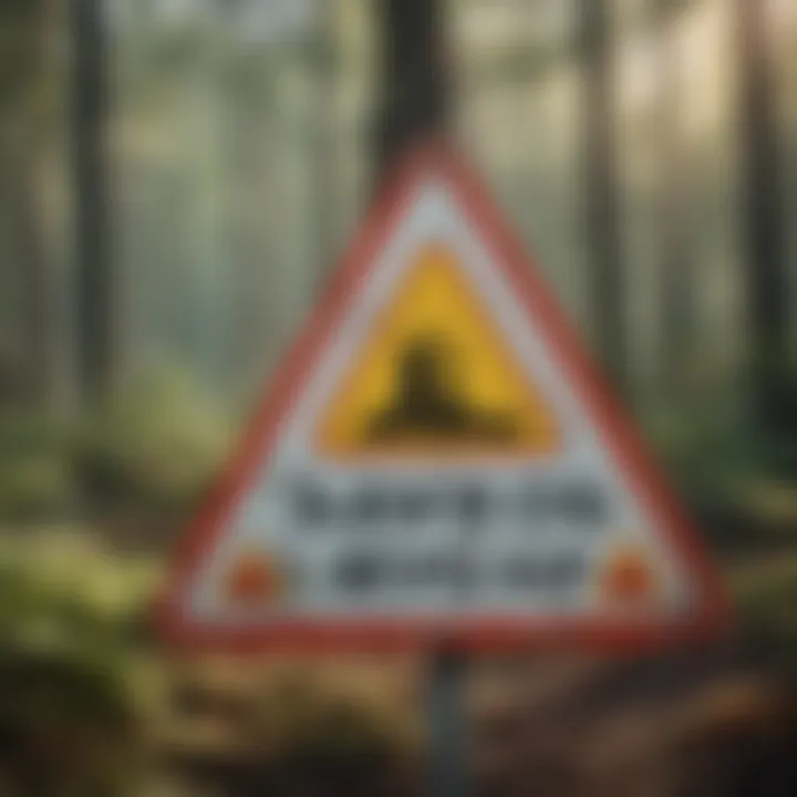 Cautionary Asbestos Warning Sign Asbestos warning sign in industrial setting