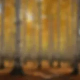 Vibrant aspen trees in autumn foliage