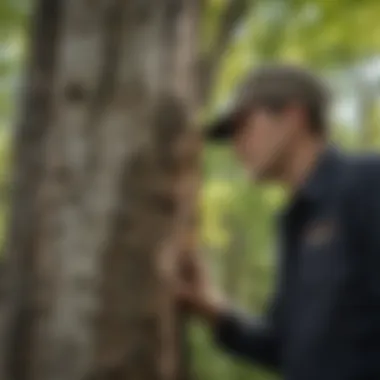 Professional tree care specialists assessing aspen trees