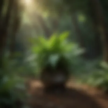Ayurvedic plant in lush garden