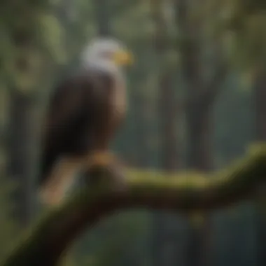 Regal Pose of the Bald Eagle Bald Eagle Perched on Branch Surveying its Domain