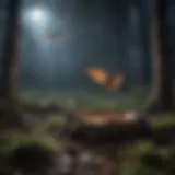 Nocturnal Feeding: Bats and Their Insect Hunt Bat hunting for insects in the moonlight