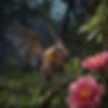 Nature's Night Workers: Bat Pollination Bat pollinating a night-blooming flower