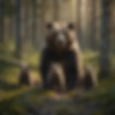 Bear Mother and Cubs Exploring the Wilderness Bear Mother and Cubs Exploring the Wilderness