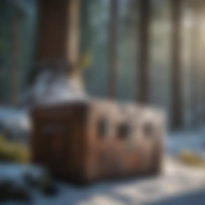 Durable bear proof ice chest in a wilderness setting