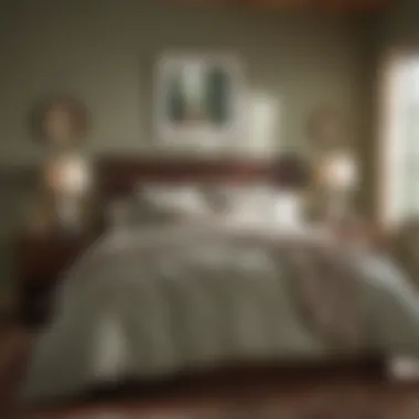 Tranquil Bedroom Decor in Behr Prairie Dust Shades Cozy bedroom featuring Behr Prairie Dust bedding