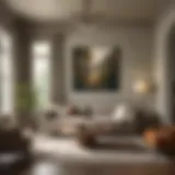 Elegant living room with Behr Prairie Dust walls