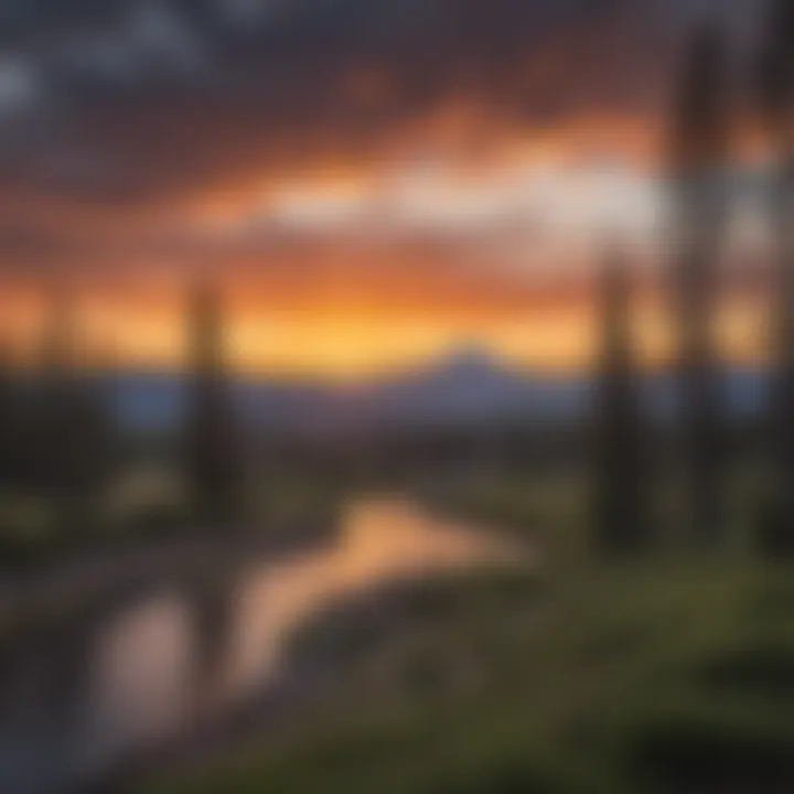 Vibrant Sunset Over Bend, Oregon Cityscape of Bend, Oregon at sunset