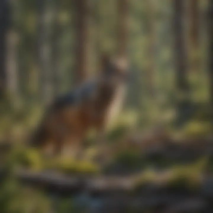 Wildlife encounter in the wilderness