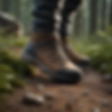 Specialized Footwear for Rugged Terrain Specialized footwear designed for rugged terrain while minimizing tick contact.
