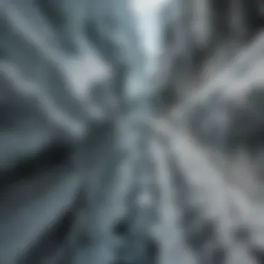 Intricate Patterns of a Glacial Crevasse A close-up of a glacial crevasse revealing intricate ice patterns