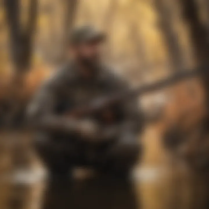 Hunter in the field during a waterfowl hunting season
