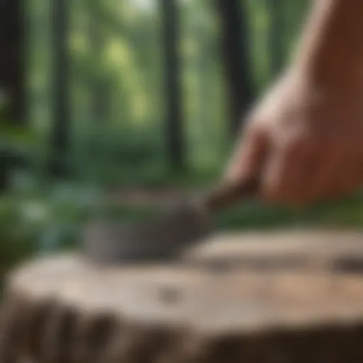 Precision Sharpening on Quality Stone Axe blade on high-quality whetstone