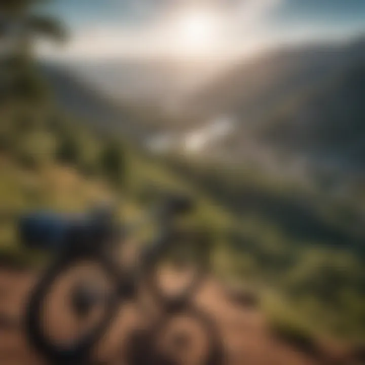 Biker enjoying panoramic view of Glenwood Springs from mountain peak