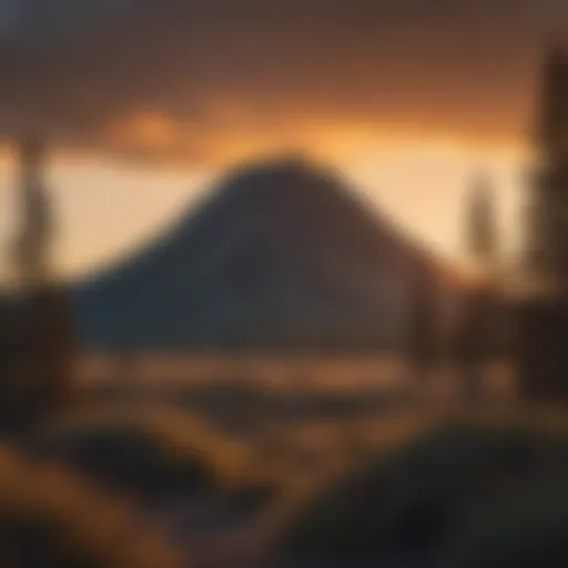 Majestic silhouette of Black Butte against the sunset