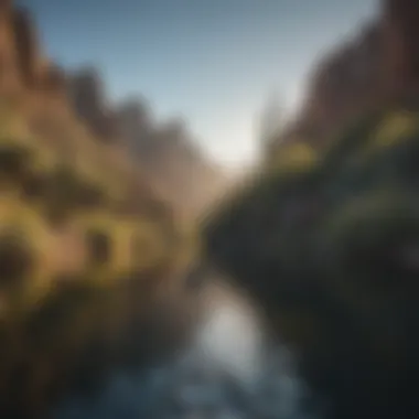 Tranquil Boat Ride Boat gliding through the calm waters of Saguaro Lake with mountains in the background
