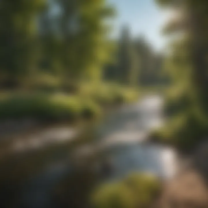 Sun-kissed Boise River winding through the picturesque landscape