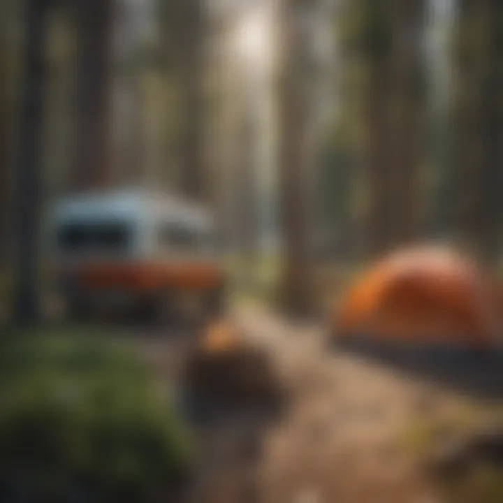 Camp setup in a secluded Yellowstone area