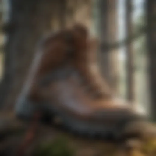 A close-up view of a tree climbing boot spike showcasing its sharp design and material quality.