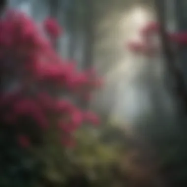 Bougainvillea in misty forest
