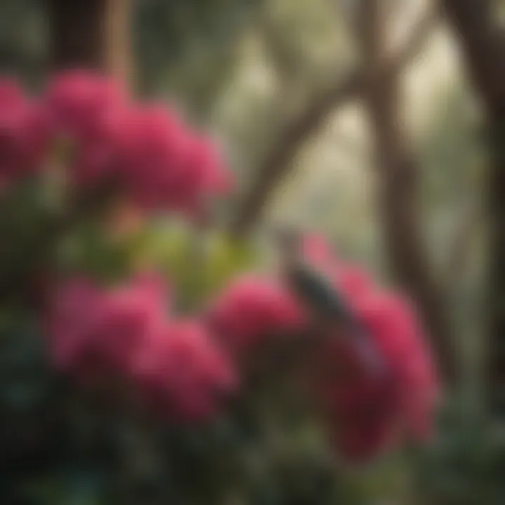 Bougainvillea interacting with wildlife