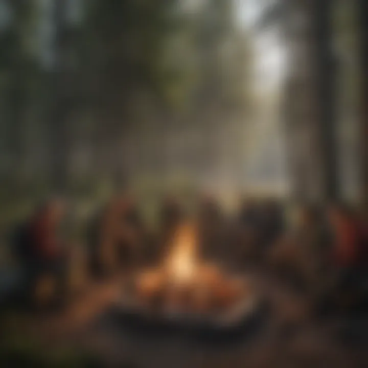 Community Connections at Boundary Waters Camp A campfire gathering at Boundary Waters, symbolizing community and connection to nature