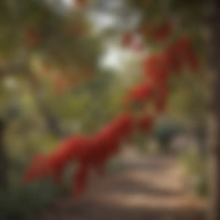 Brazilian Pepper Tree berries in Arizona landscape