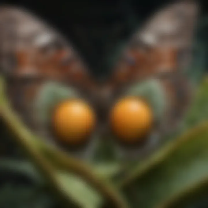 Intricate Butterfly Egg Attachment Detailed view of butterfly eggs attached to a plant